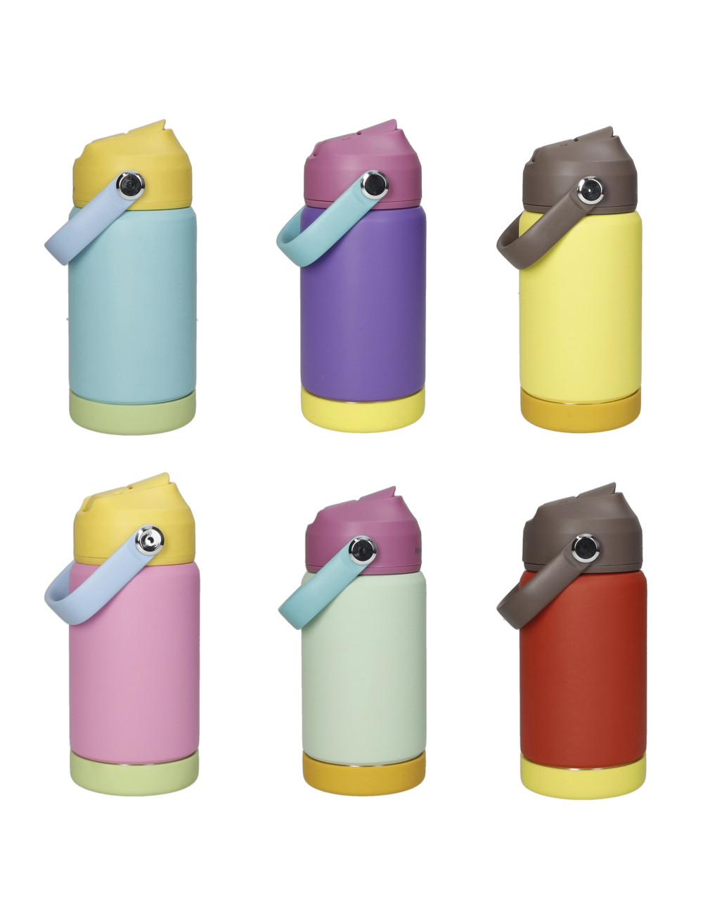 FUNNY SS/SILICONE THERMOS ASS.COLOURS 6 PC DISPLAY | Brandani