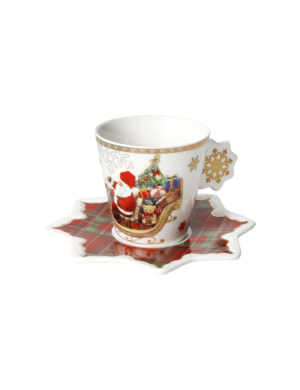 TAZZA CHRISTMAS SET 2 PZ NEW BONE CHINA | Brandani