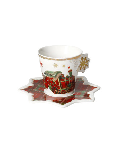 NEW BONE CHINA CHRISTMAS CUP 2 PC SET | Brandani