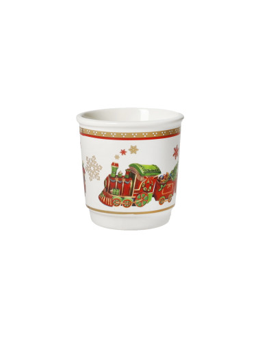 NEW BONE CHINA CHRISTMAS SMALL GLASS 4 PC SET | Brandani