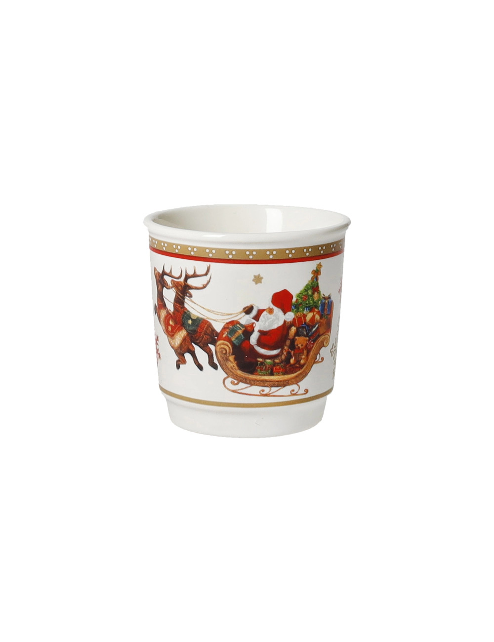 NEW BONE CHINA CHRISTMAS SMALL GLASS 4 PC SET | Brandani