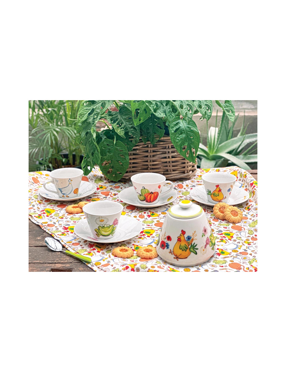 TAZZINA CAFFE' 4 STAGIONI SET 4 PZ DECORI ASSORTITI PORCELL | Brandani