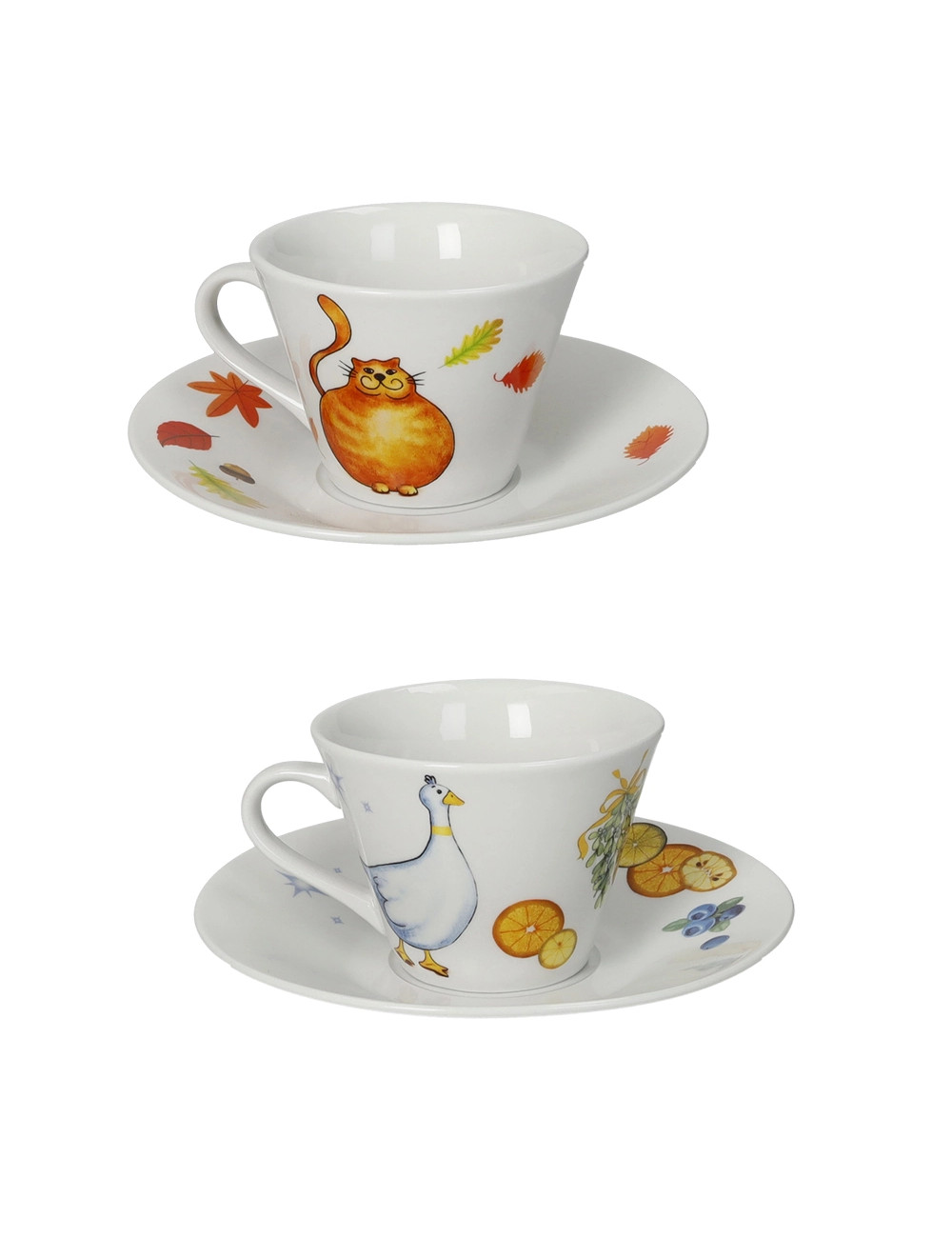 TAZZA THE' 4 STAGIONI SET 2 PZ DECORI ASSORTITI PORCELLANA | Brandani