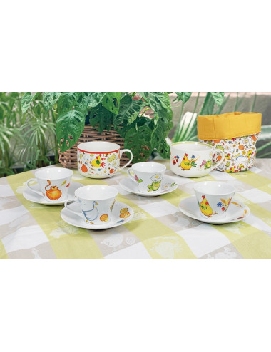 TAZZA THE' 4 STAGIONI SET 2 PZ DECORI ASSORTITI PORCELLANA | Brandani