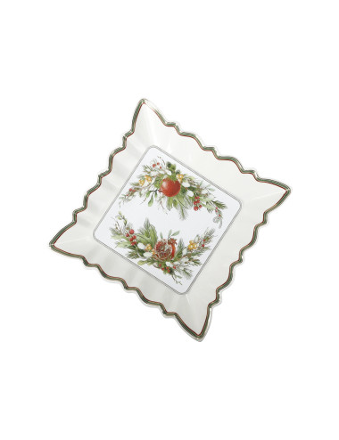 PORCELAIN CAROL SQUARE TRAY | Brandani