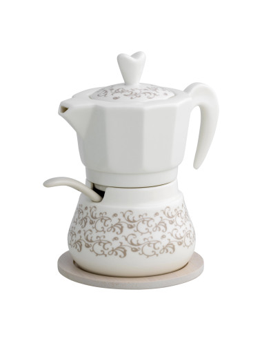 RICCIOLI DI FATA PORCELAIN SUGAR BOWL WNATURAL BAMBOO STAND | Brandani