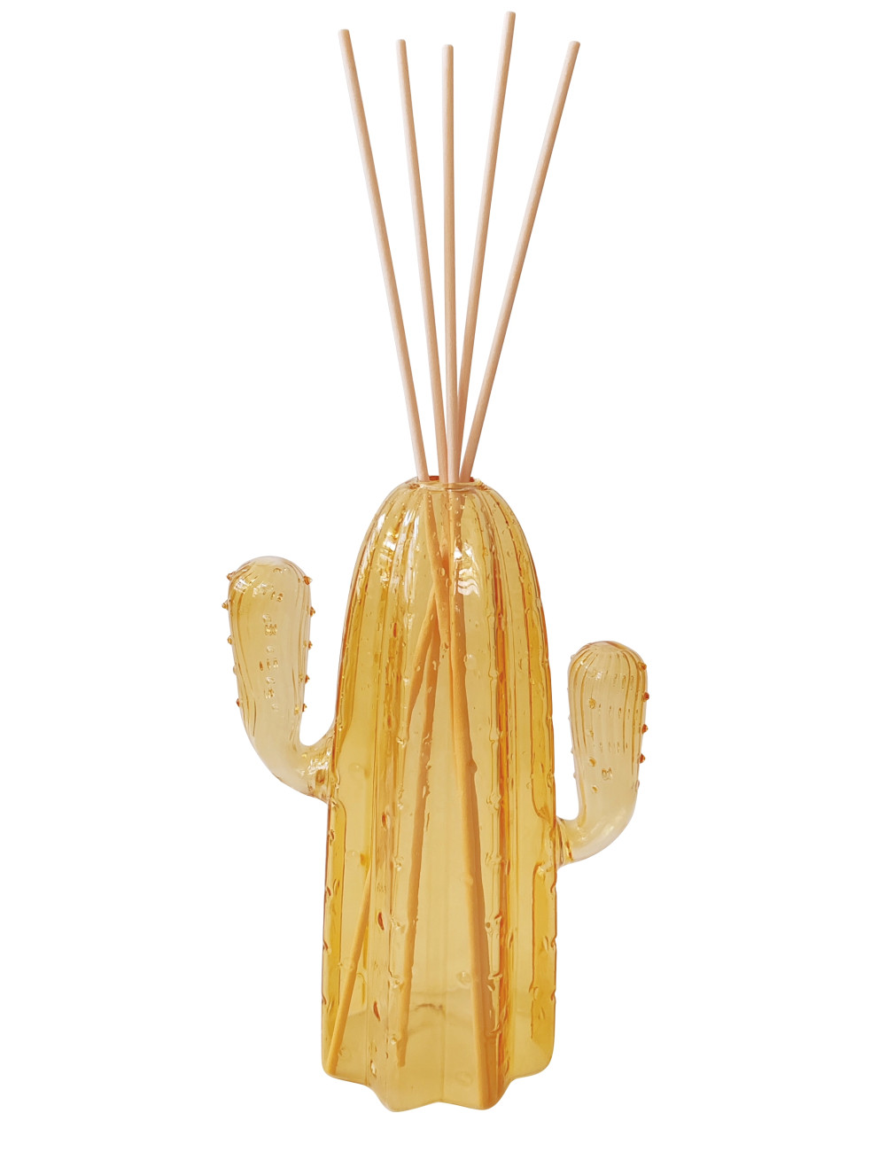 CACTUS YELLOW GLASS FRAGRANCE DIFFUSER W/FIBER WOOD STICKS | Brandani