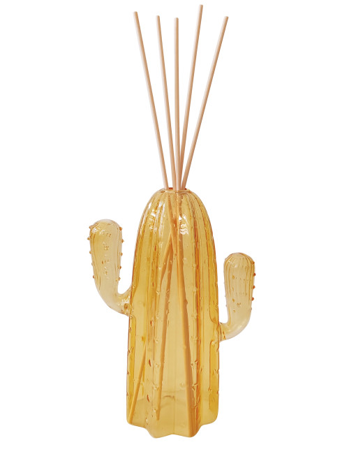 CACTUS YELLOW GLASS FRAGRANCE DIFFUSER W/FIBER WOOD STICKS | Brandani