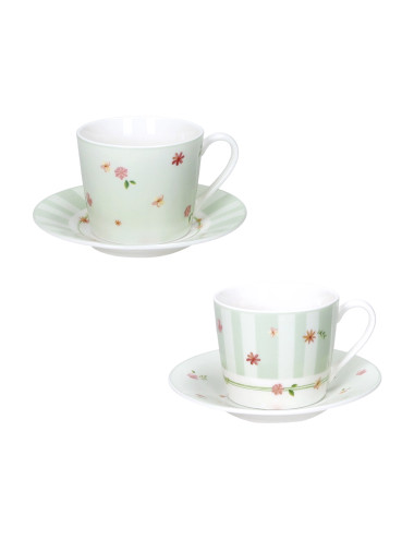 TAZZINA CAFFE' POLLINE VERDE CON PIATTINO SET 2 PZ NEW BONE | Brandani