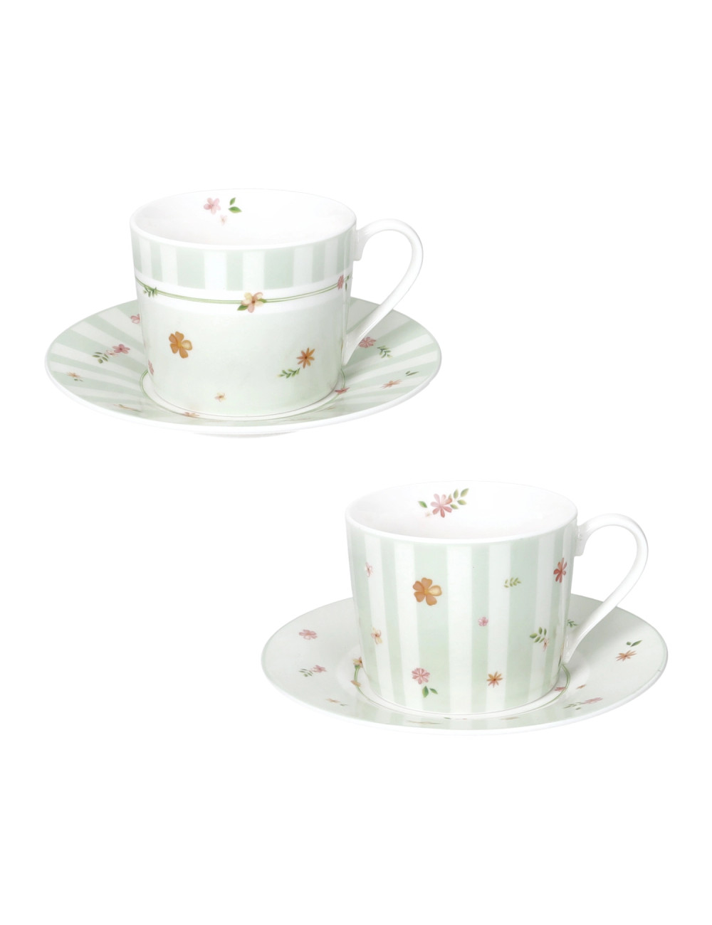 TAZZA THE' POLLINE VERDE CON PIATTINO SET 2 PZ NEW BONE CHI | Brandani