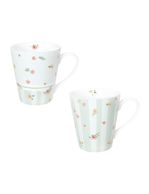 MUG POLLINE VERDE SET 2 PZ NEW BONE CHINA | Brandani