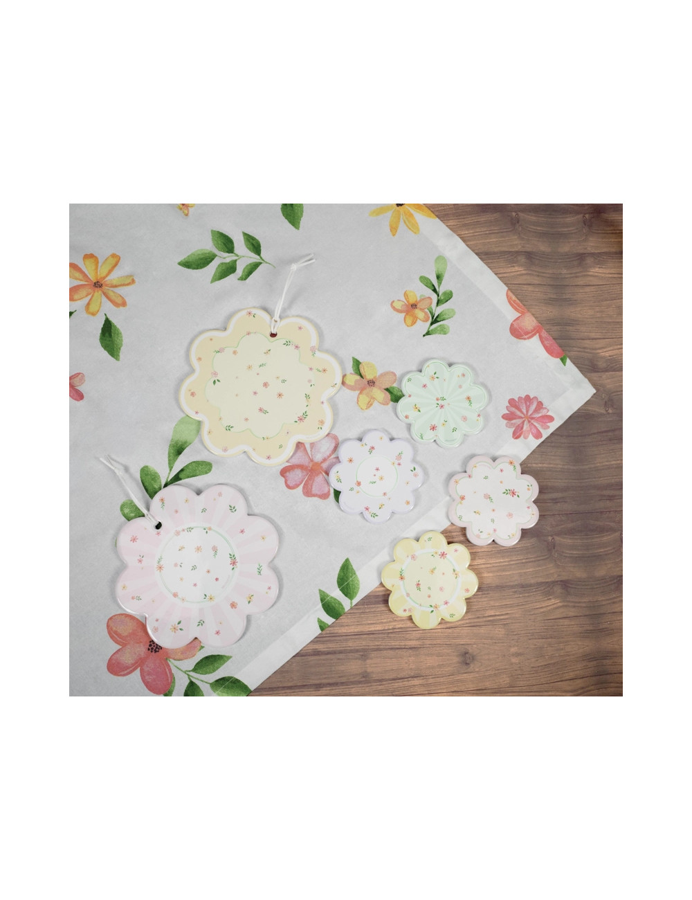 DECORATION POLLINE ROSA SET 4 PZ CERAMICA/SUGHERO | Brandani