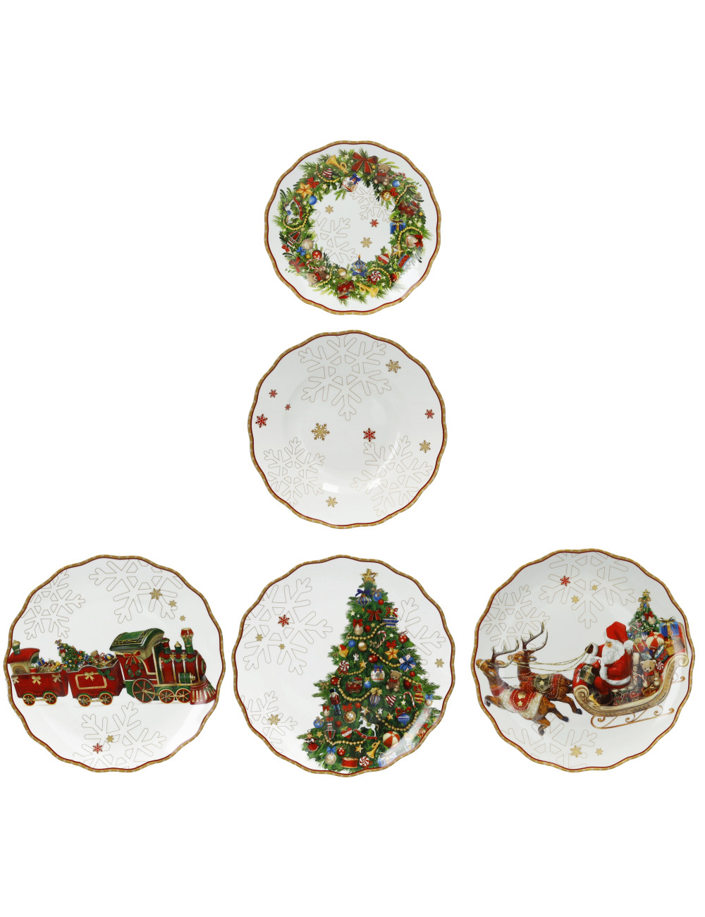 PORCELAIN 28 PC CHRISTMAS TABLE SERVICE | Brandani