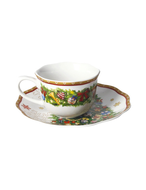 TAZZINA CAFFE CHRISTMAS SET 2 PZ PORCELLANA | Brandani