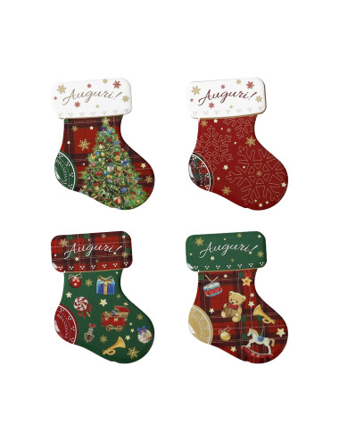 CERAMIC CHRISTMAS STOCKING MAGNETS 4 PC SET | Brandani