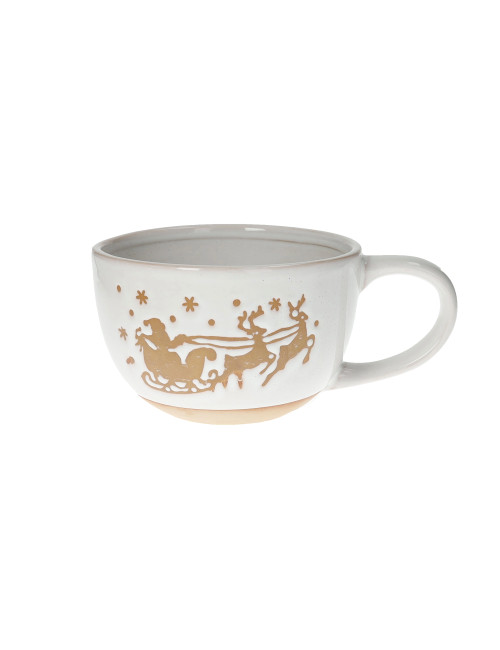 GINGERBREAD SLEIGH BREAKFAST CUP STONEWARE | Brandani