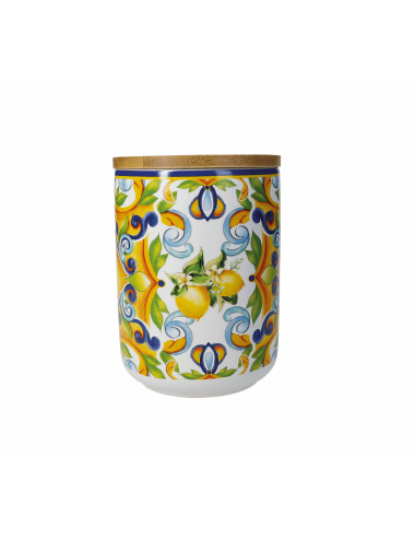 BARATTOLO CITRUS IN NEW BONE CHINA CON TAPPO ERMETICO BAMBU | Brandani