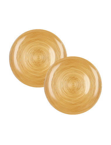 PGLASS ARES OCHRE LITTLE PLATES SET 2 PIECES CM D 21 | Brandani