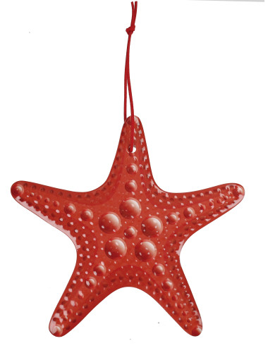 STARFISH BLUE CERAMIC/CORK DECORATION  | Brandani