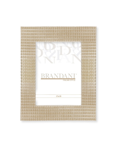 PORTAFOTO LINGOTTO CHAMPAGNE/GLITTER POLIRESINA INT. 13X18 | Brandani