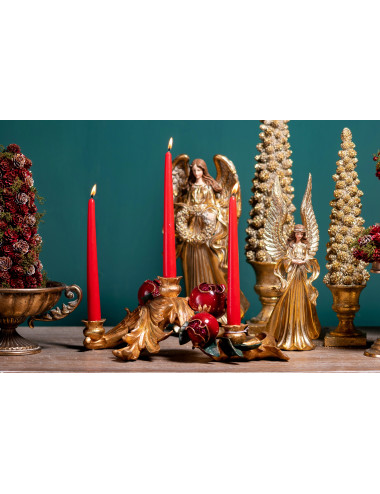 CANDLE HOLDER WITH LITTLE PINECONES DECORATIONS  | Brandani