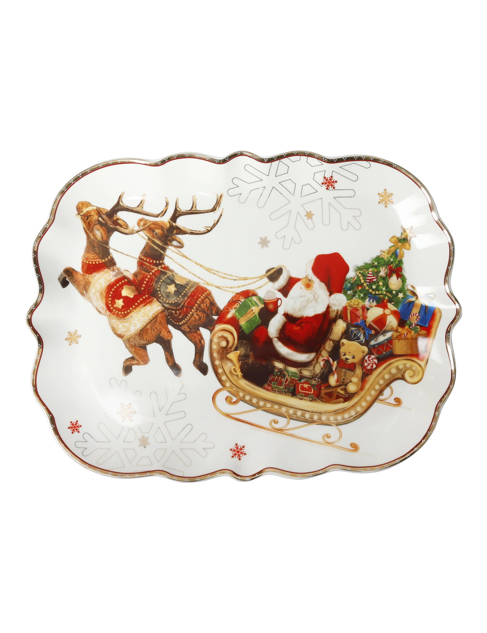 PORCELAIN CHRISTMAS SLEIGH TRAY | Brandani