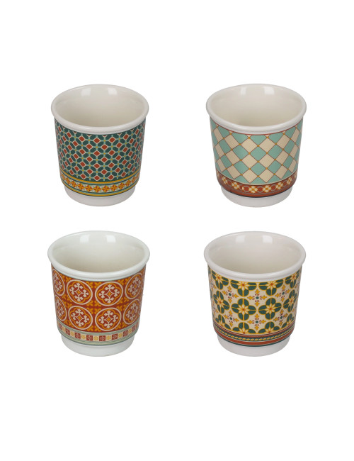 NEW BONE CHINA LE CEMENTINE COLLECTION SMALL GLASS 4 PCS SE | Brandani