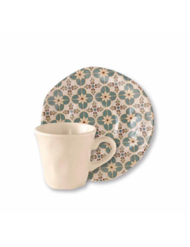 LE CEMENTINE 2 PCS SET PORCELAIN STONEWARE COFFEE CUPS | Brandani