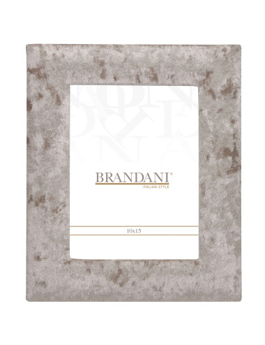 VELVET/MDF DOVE-GREY PHOTOFRAME INTERNAL SIZE CM 10X15 | Brandani