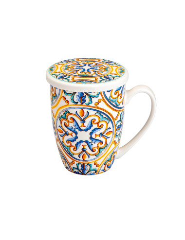 MUG MEDICEA ROSONE NEW BONE CHINA CON INFUSORE INOX | Brandani