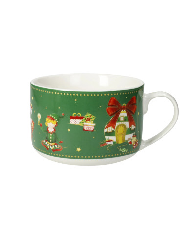 TAZZA COLAZIONE ELFOMAGIA NEW BONE CHINA (verde) | Brandani