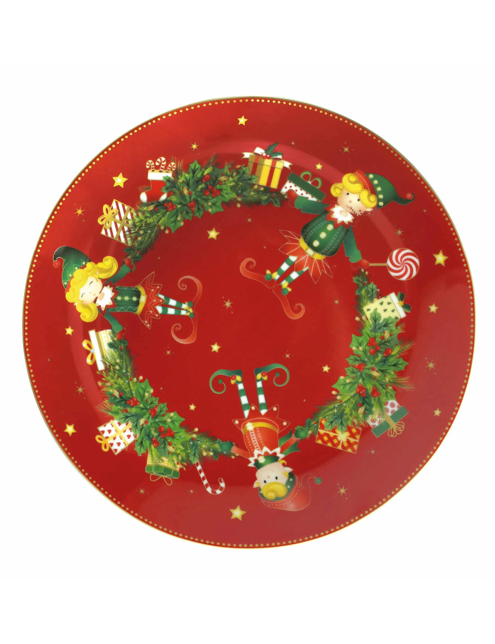 ELFOMAGIA PORCELAIN SERVING PLATE (red) | Brandani