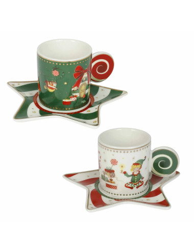 TAZZINA CAFFE' ELFOMAGIA SET 2 PZ NEW BONE CHINA | Brandani