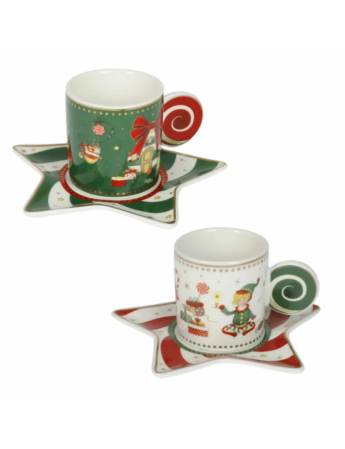 TAZZINA CAFFE' ELFOMAGIA SET 2 PZ NEW BONE CHINA | Brandani