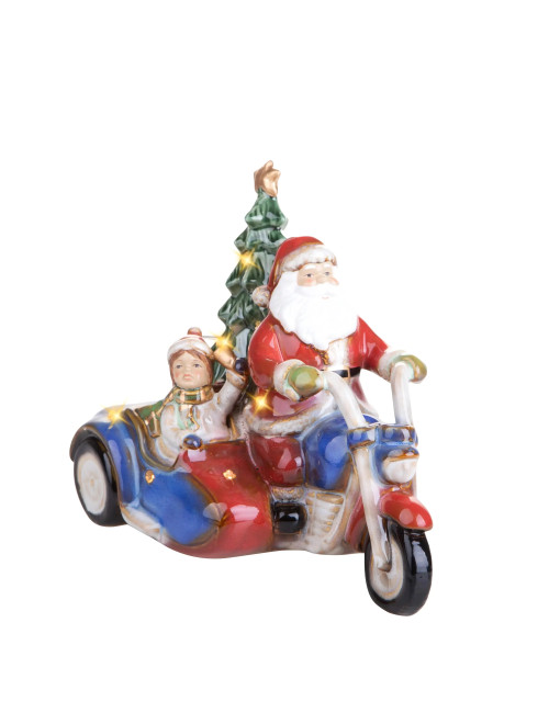 BABBO NATALE SU SIDECAR C/LED PORCELLANA | Brandani