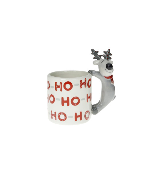 DOLOMITE HO-HO-HO GREY REINDEER MUG | Brandani