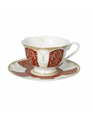 TAZZA THE GOLDEN EYE RED SET 2 PZ NEW BONE CHINA | Brandani