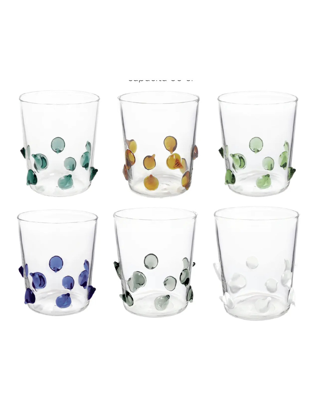 BICCHIERE GINEVRINE COLORI ASSORTITI SET 6 PZ VETRO BOROSILICATO | Brandani