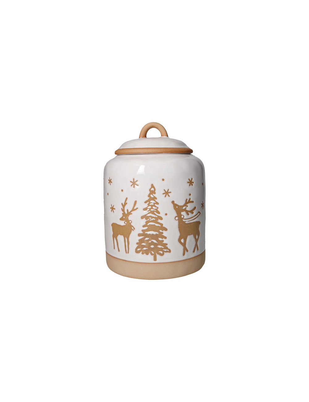 GINGERBREAD REINDEER JAR STONEWARE | Brandani