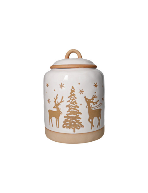 GINGERBREAD REINDEER JAR STONEWARE | Brandani