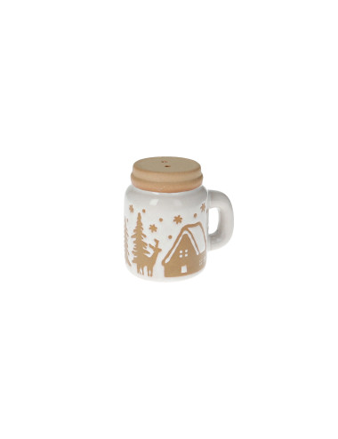 GINGERBREAD SALT & PEPPER 2 PC SET STONEWARE | Brandani