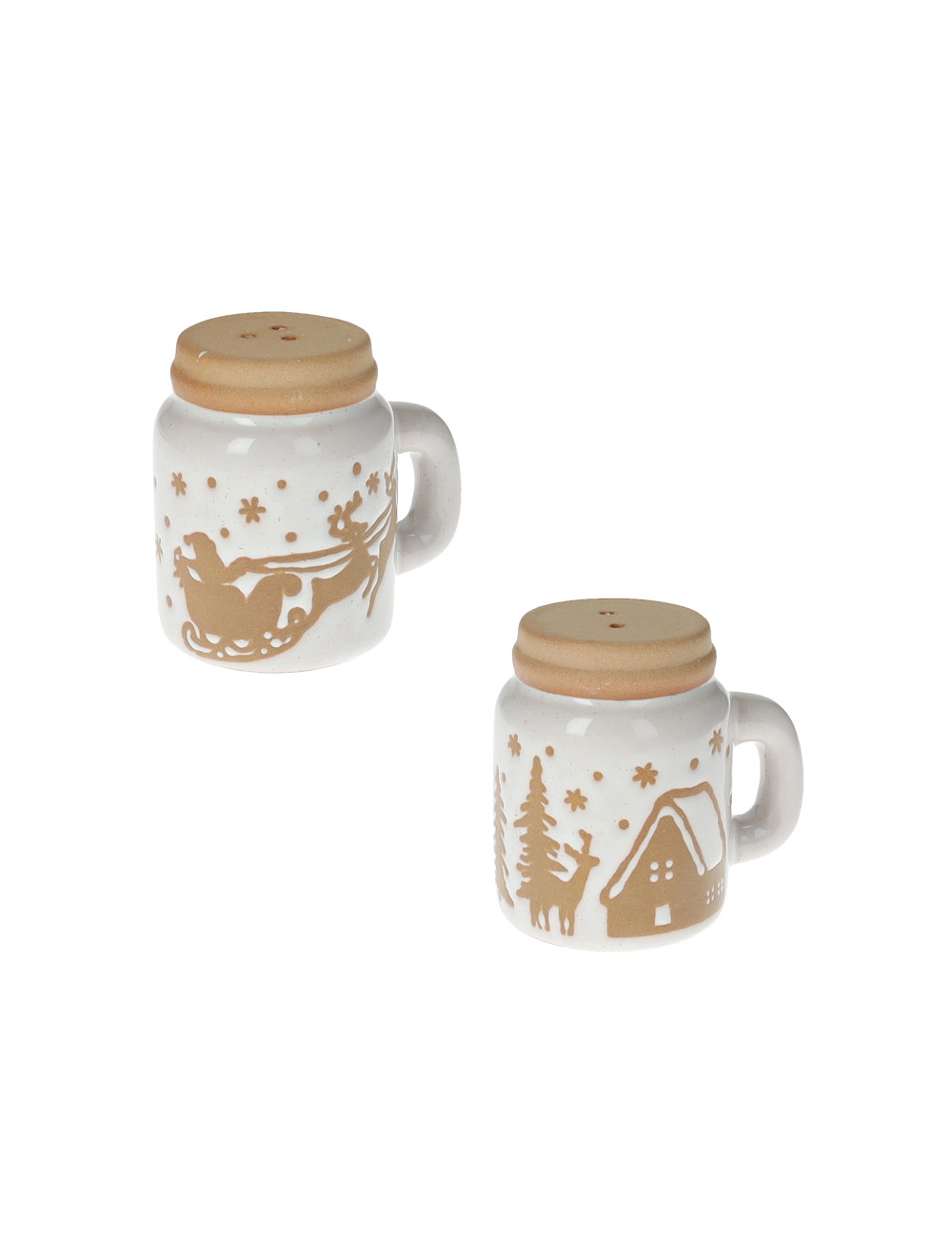 GINGERBREAD SALT & PEPPER 2 PC SET STONEWARE | Brandani