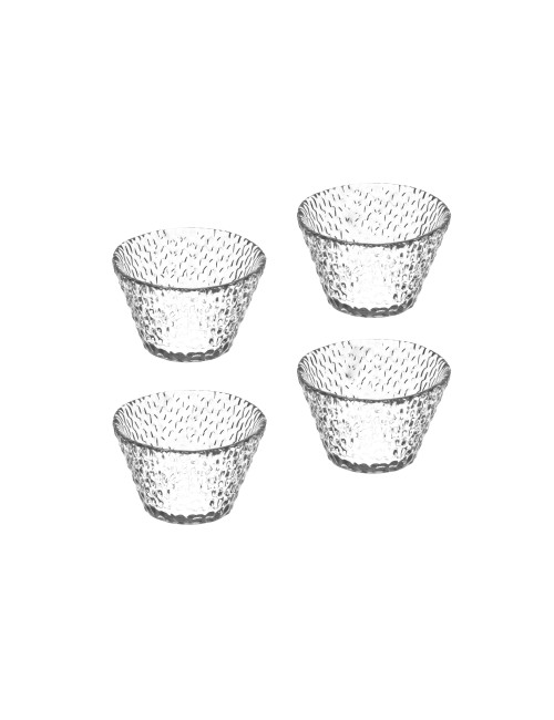 TRANSPARENT GLASS DROP LITTLE BOWLS SET 4 PIECES | Brandani