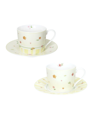 TAZZA THE POLLINE GIALLO CON PIATTINO SET 2 PZ NEW BONE CHI | Brandani