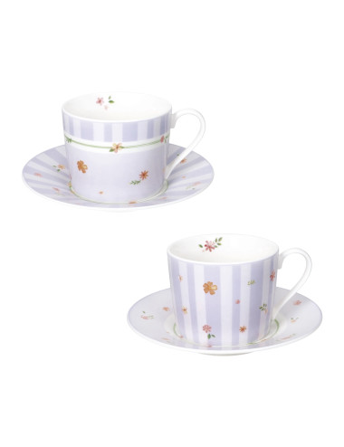 TAZZA THE POLLINE LILLA CON PIATTINO SET 2 PZ NEW BONE CHIN | Brandani