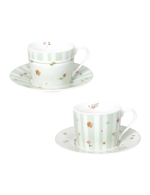 TAZZA THE' POLLINE CON PIATTINO SET 2 PZ NEW BONE CHINA | Brandani