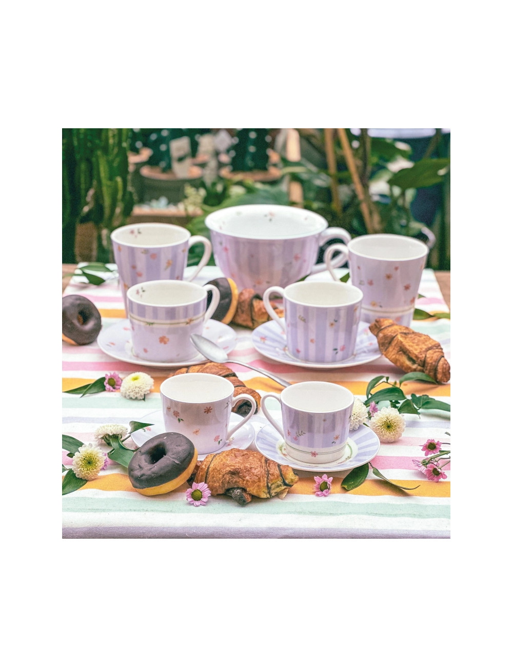 TAZZA COLAZIONE POLLINE LILLA PORCELLANA | Brandani