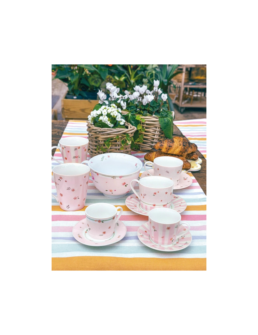 TAZZA COLAZIONE POLLINE ROSA PORCELLANA | Brandani