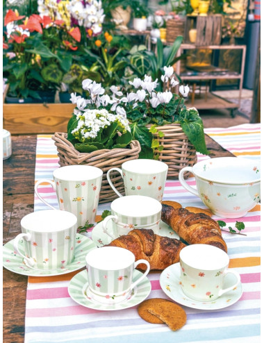 TAZZA COLAZIONE POLLINE VERDE PORCELLANA | Brandani