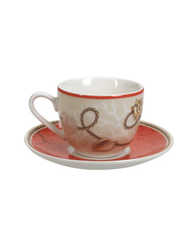 TAZZINA CAFFE CORALINE SET 2 PEZZI NEW BONE CHINA | Brandani